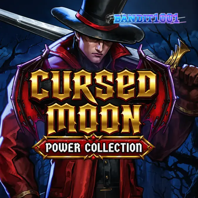 Tampilan visual slot Cursed Moon Power Collection dengan tema gotik